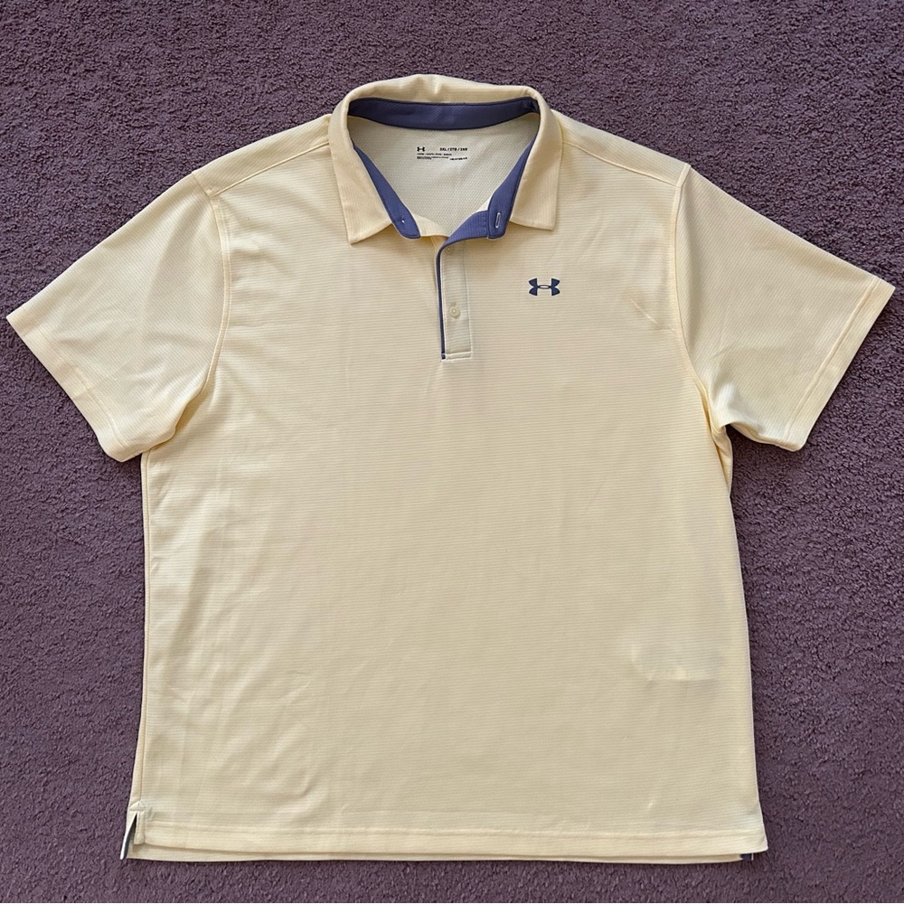 Under Armour Heatgear Men's Yellow Polo Shirt size 3XL
